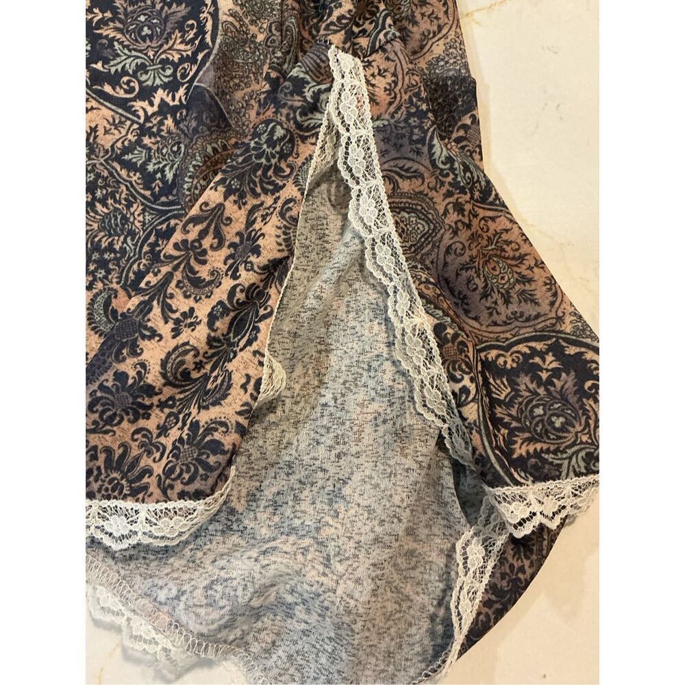 Temptations Vintage Y2K Mesh Babydoll Top Sz L Bell Sleeve - Picture 4 of 6